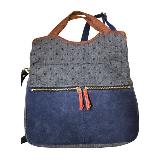 Fossil Blue and Brown Shoulder Bag - Picture 3 of 15